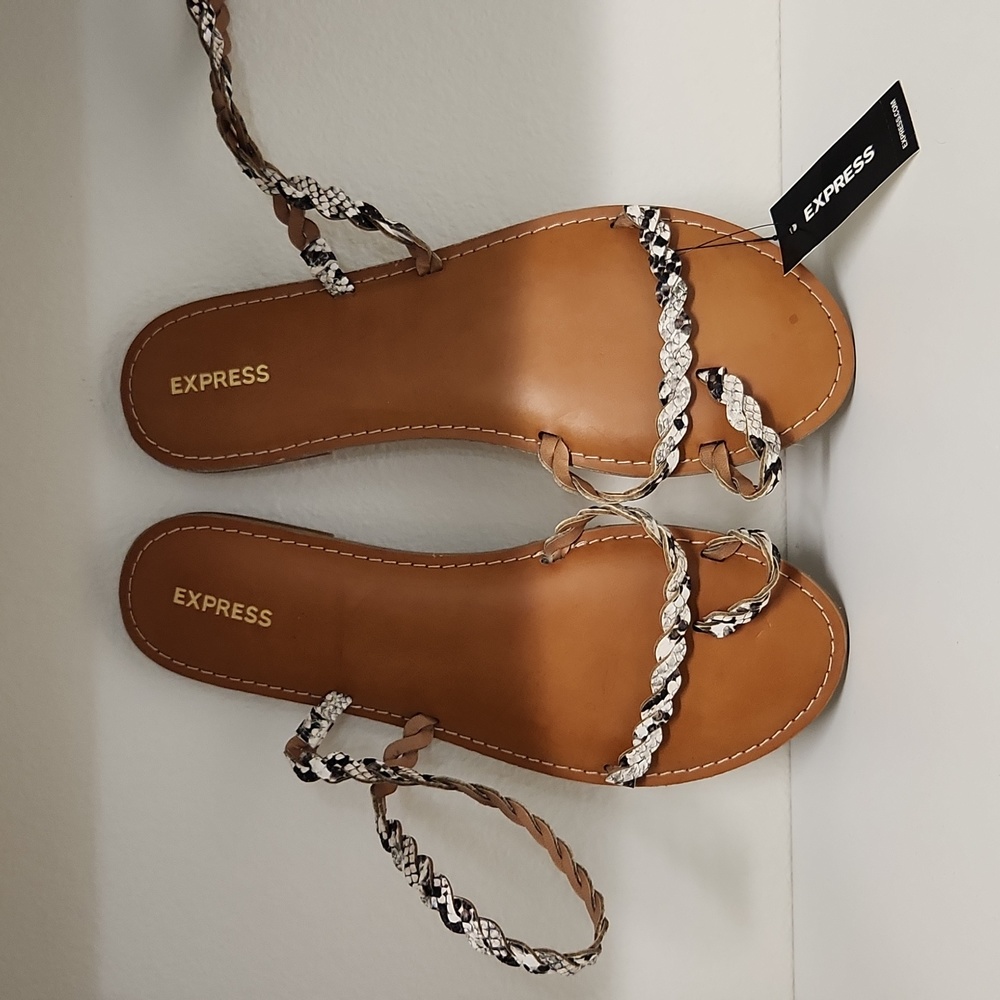 Express ankle wrap flat sandal